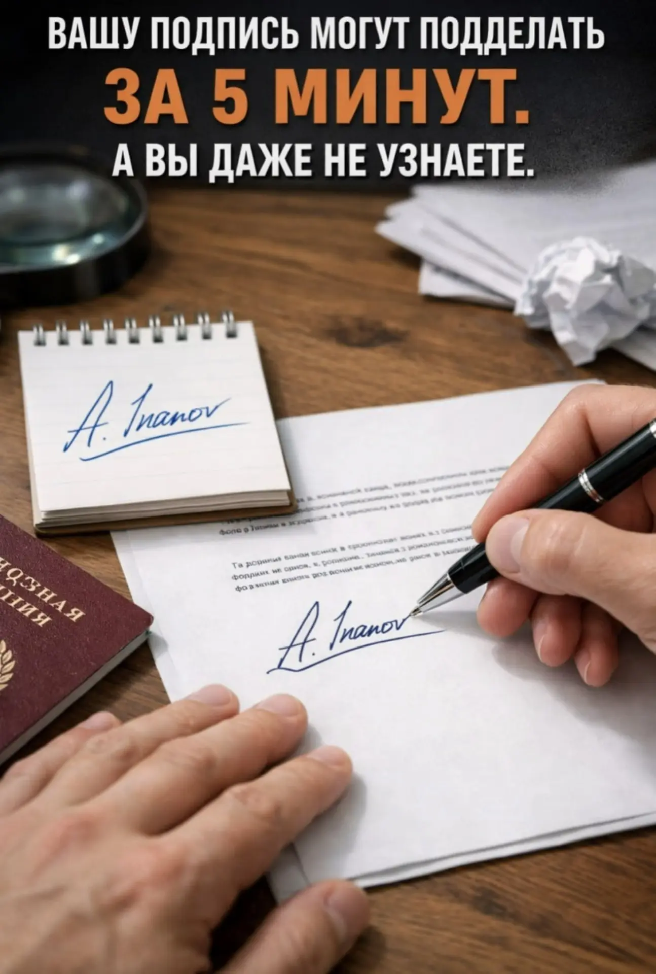 ✍️ ВАШУ ПОДПИСЬ МОГУТ ПОДДЕЛАТЬ ЗА 5 МИНУТ. А ВЫ ДАЖЕ НЕ УЗНАЕТЕ