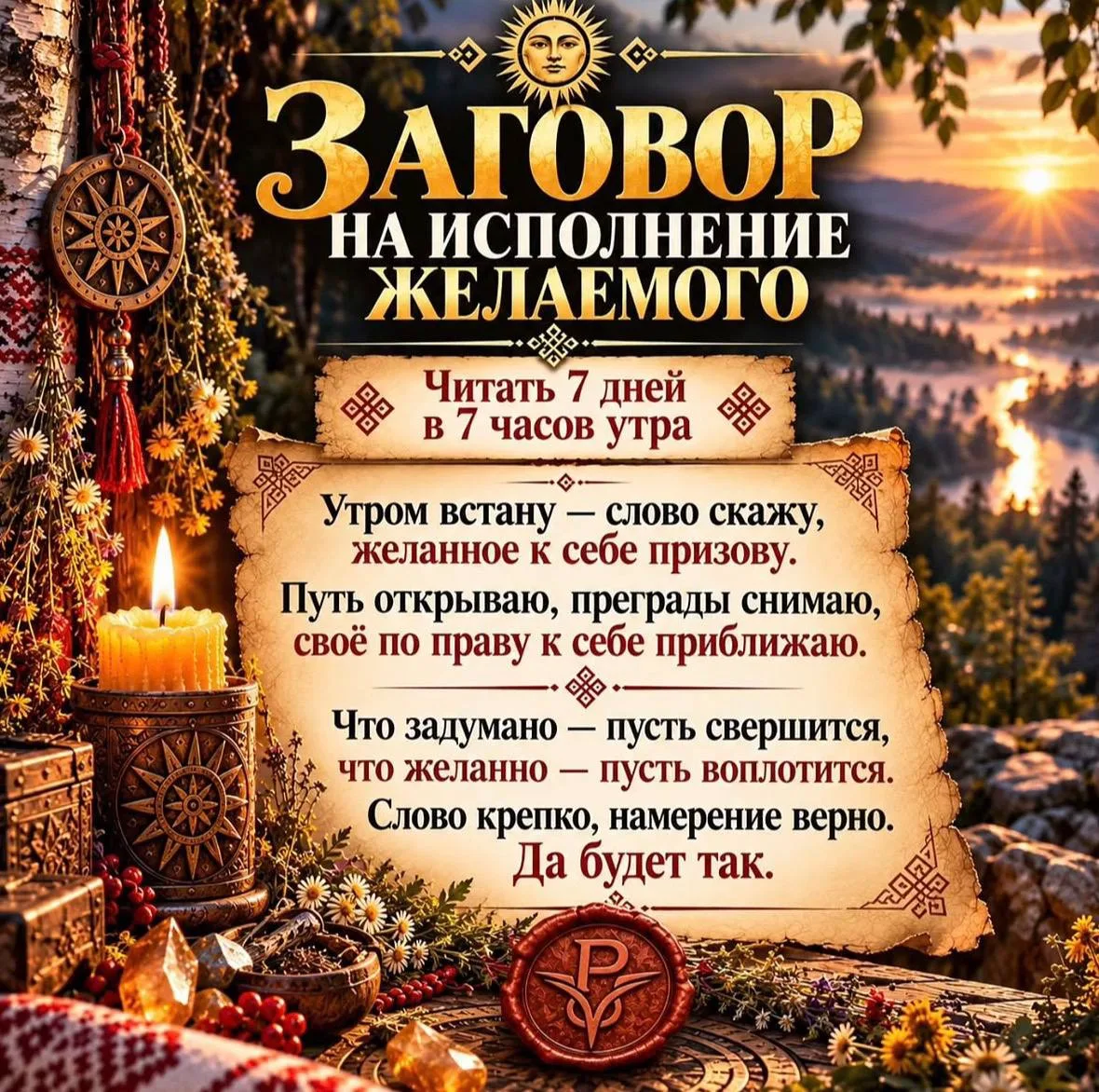 Заговор на исполнение желания 🤗