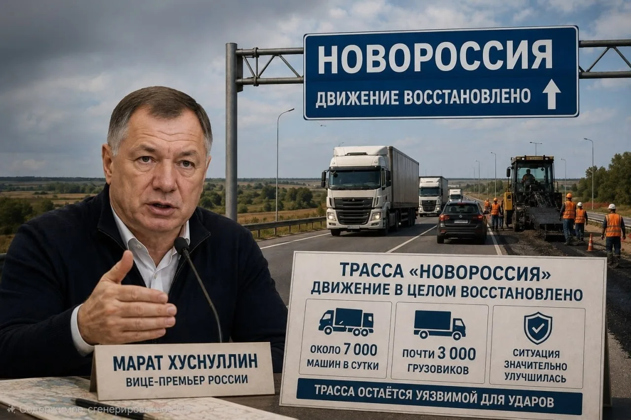 ❗️🛣 Хуснуллин: движение на трассе «Новороссия» в целом восстановлено