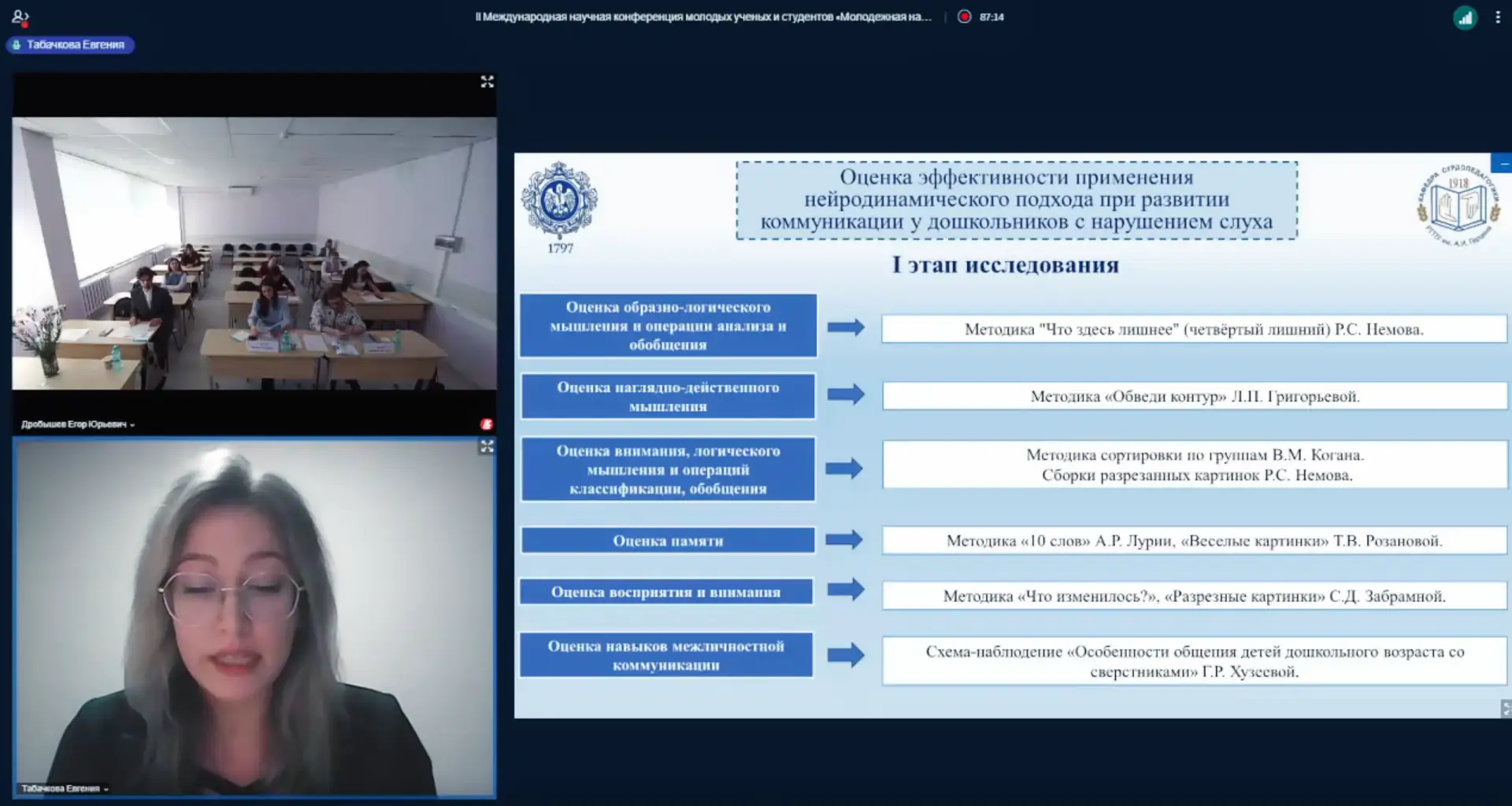 👩🏻‍🎓 Доклады молодых исследователей института дефектологического образования и реабилитации представ