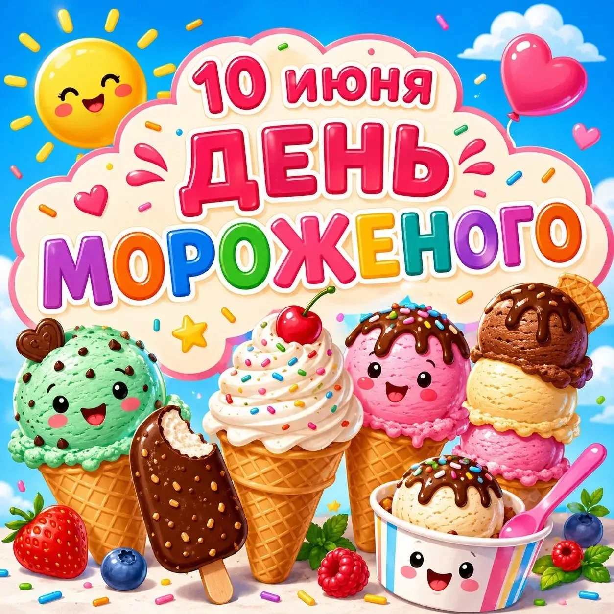 🍦🍨 10 июня – Всемирный день мороженого! 🎉☀️