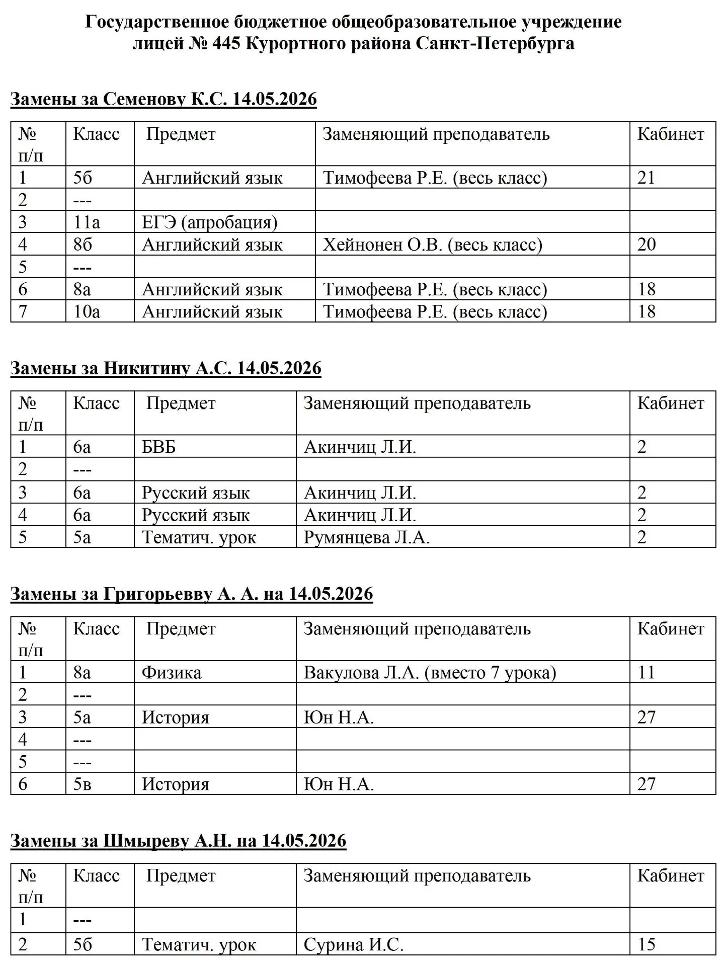 Уважаемые ученики и родители!