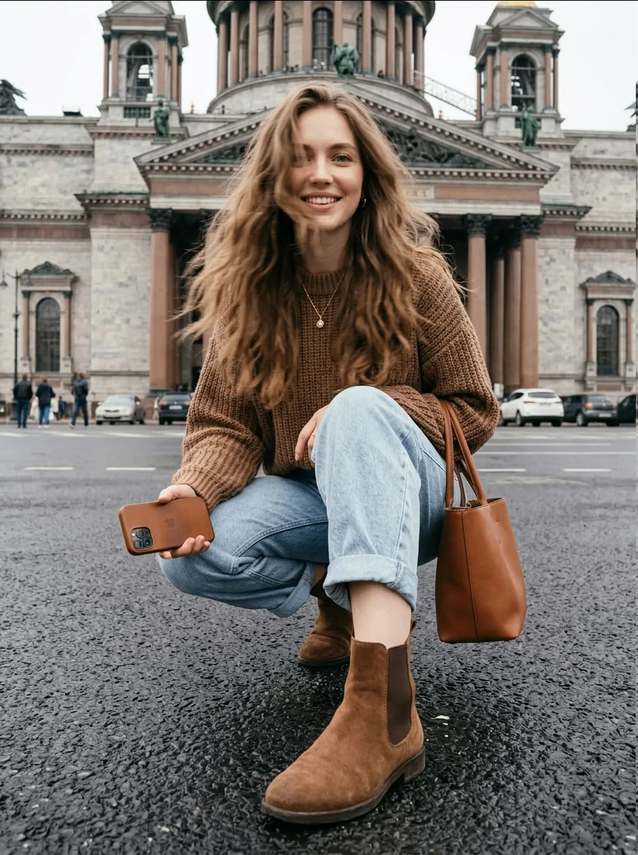 💙 Присела на дороге у Исаакия

Исаакиевский собор, асфальт вместо студии, коричневый свитер и замше