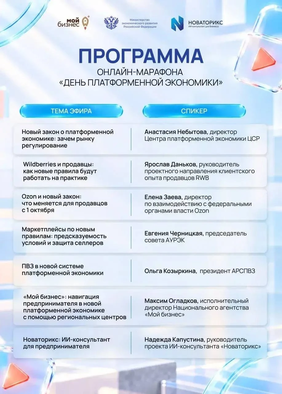 🧭 Ваш навигатор по онлайн-марафону «День платформенной экономики»