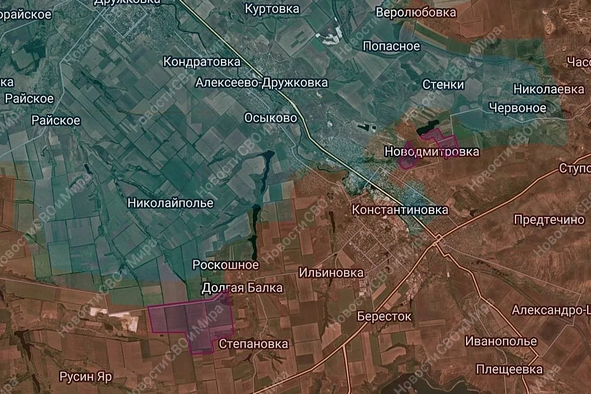 Константиновское направление. Наши воины расширили зону контроля в районе нп. Новодмитровка и  Долга