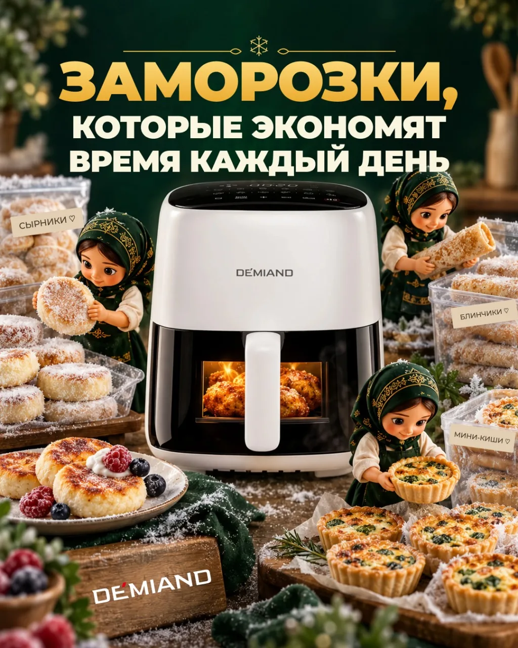 Замороженные продукты в аэрогриле: 4 заморозки, которые экономят время ❄️