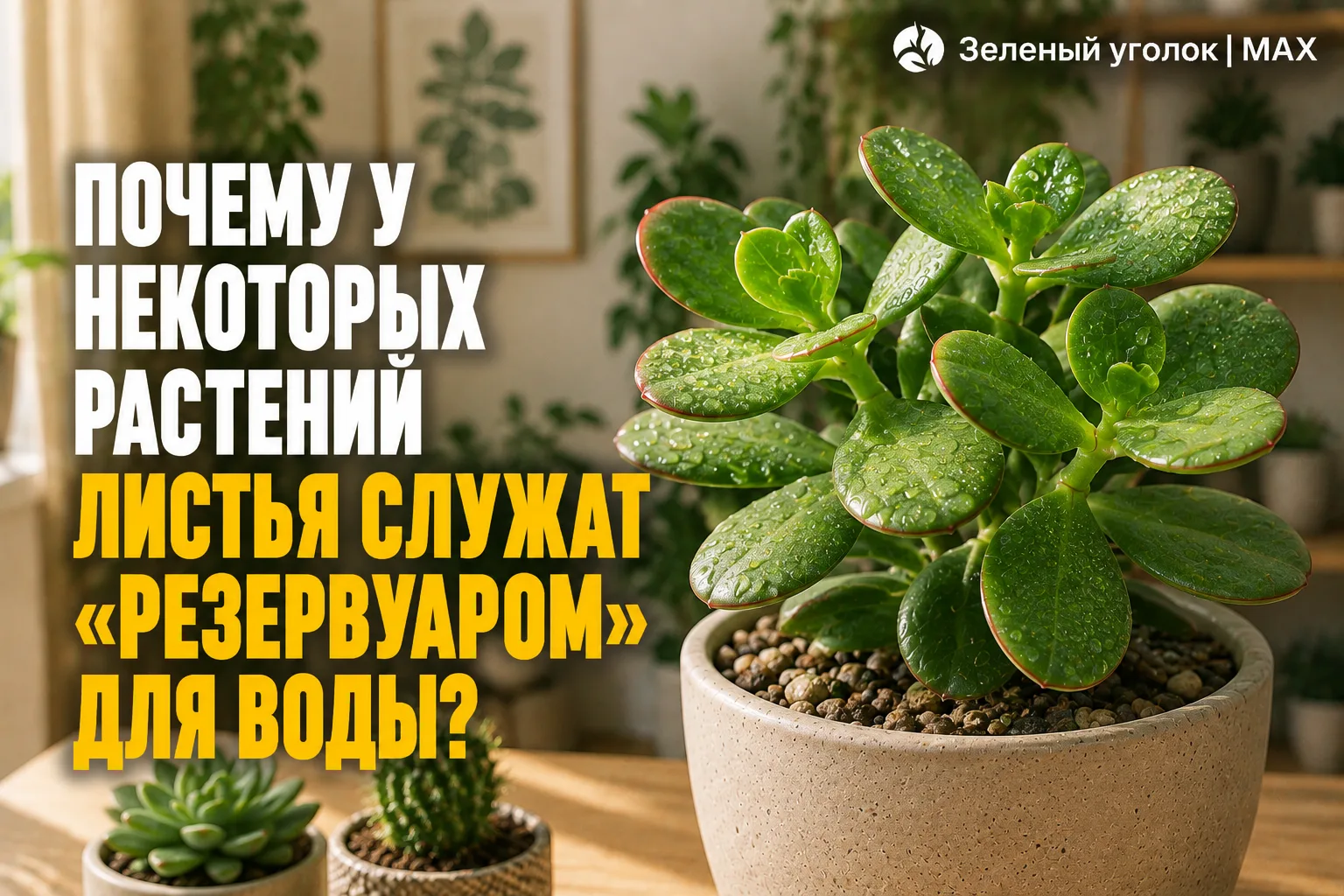 🌿 ПОЧЕМУ У НЕКОТОРЫХ РАСТЕНИЙ ЛИСТЬЯ СЛУЖАТ «РЕЗЕРВУАРОМ» ДЛЯ ВОДЫ?

Некоторые растения умеют запас