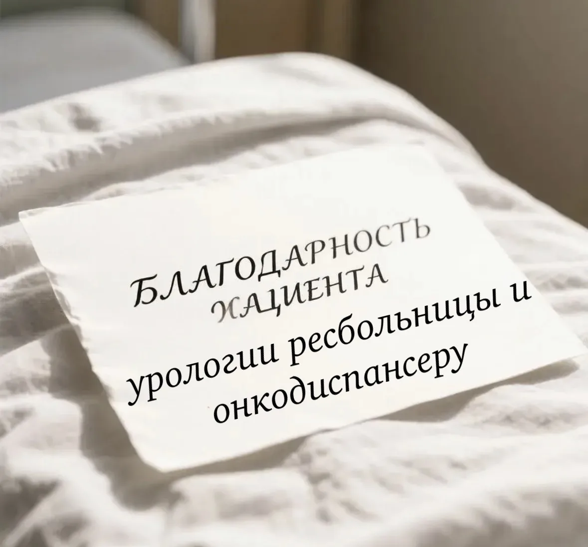 📨 Хочу выразить огромную благодарность коллективу урологического отделения ресбольницы. В январе 20