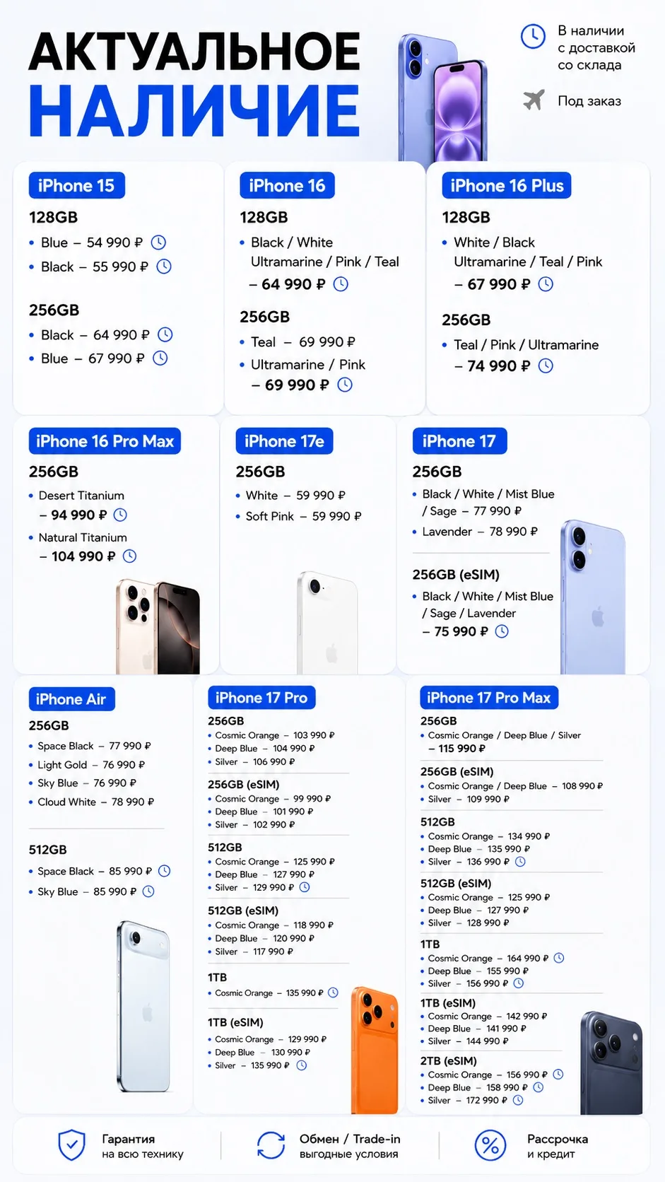 Актуальное наличие iPhone!