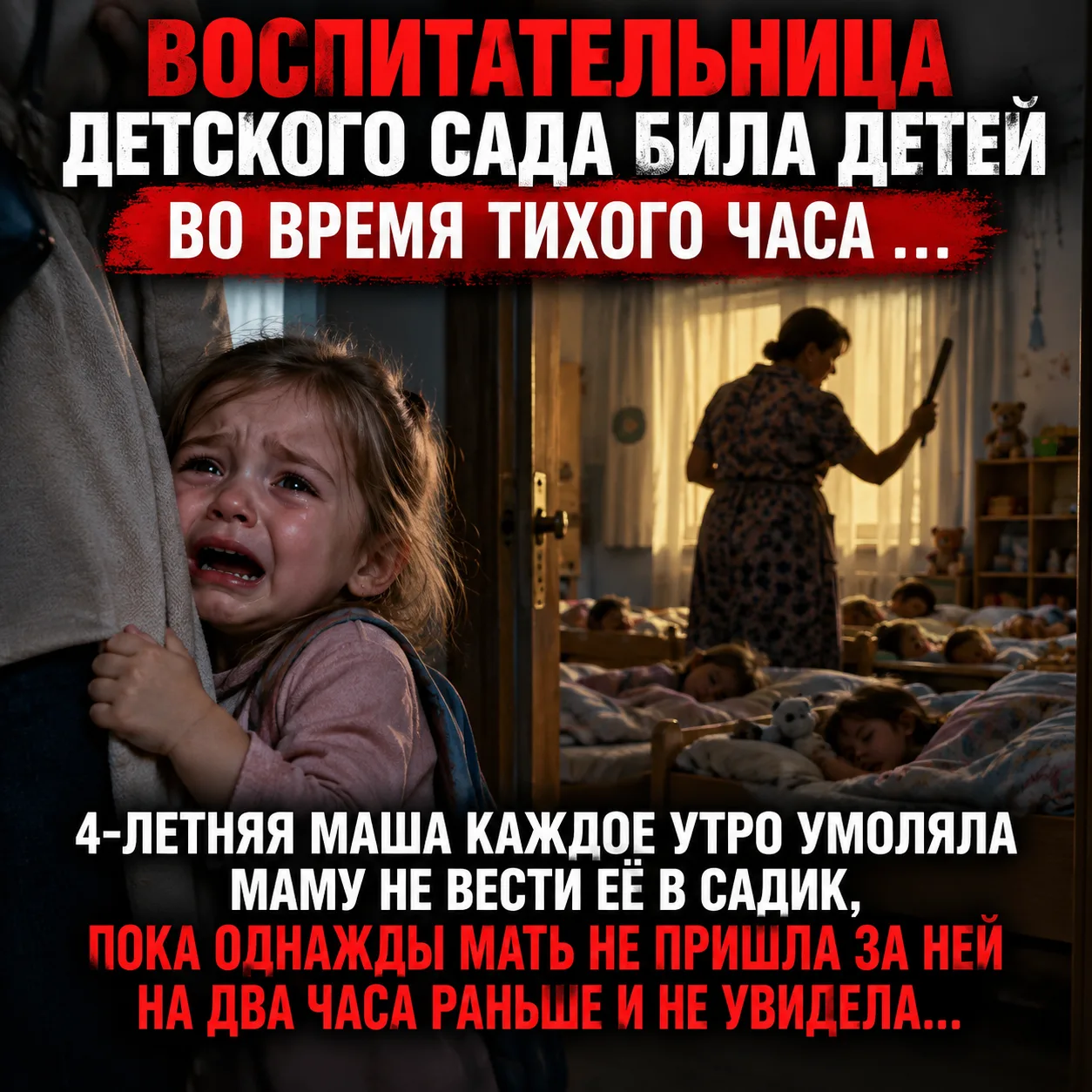 😱🥺 ВОСПИТАТЕЛЬНИЦА ДЕТСКОГО САДА БИЛА ДЕТЕЙ ВО ВРЕМЯ ТИХОГО ЧАСА… 4-ЛЕТНЯЯ МАША КАЖДО...