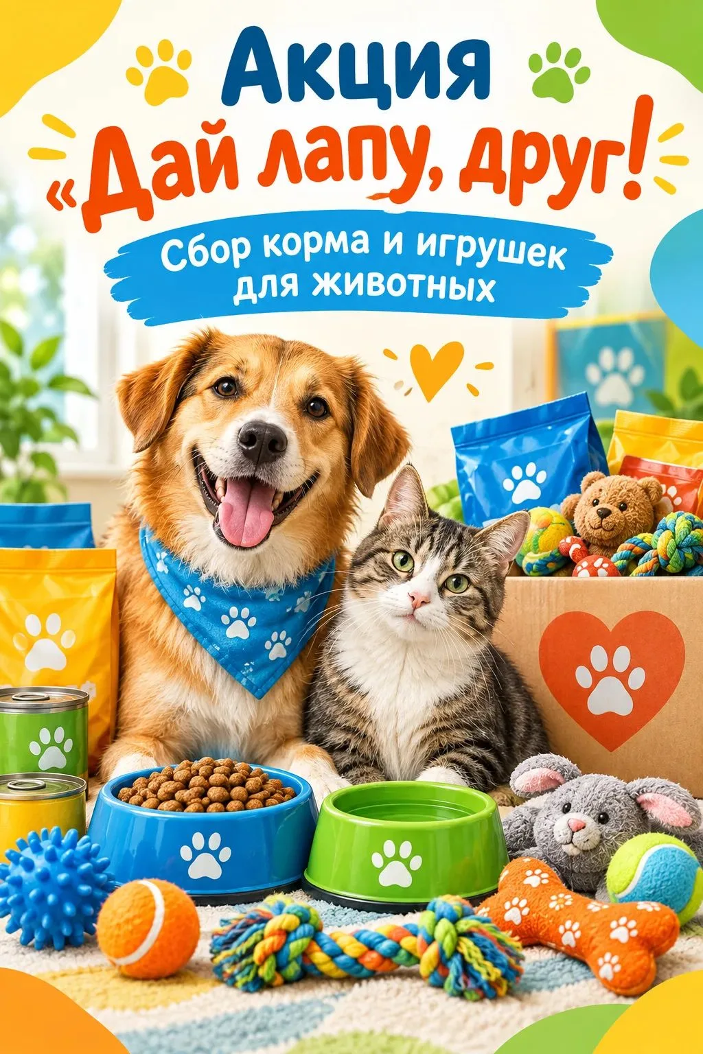 🐾 ОБЪЯВЛЯЕМ БОЛЬШУЮ АКЦИЮ "ДАЙ ЛАПУ, ДРУГ!" 🐾