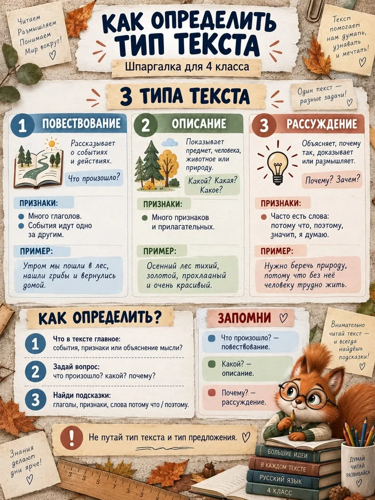Шпаргалки для 4 класса