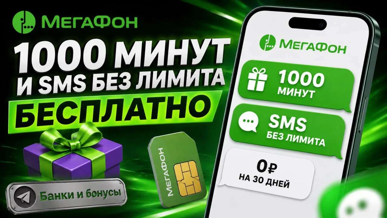 📞 Забираем 1000 бесплатных минут и SMS без лимита от МегаФона

Наткнулся на любопытный лайфхак для 