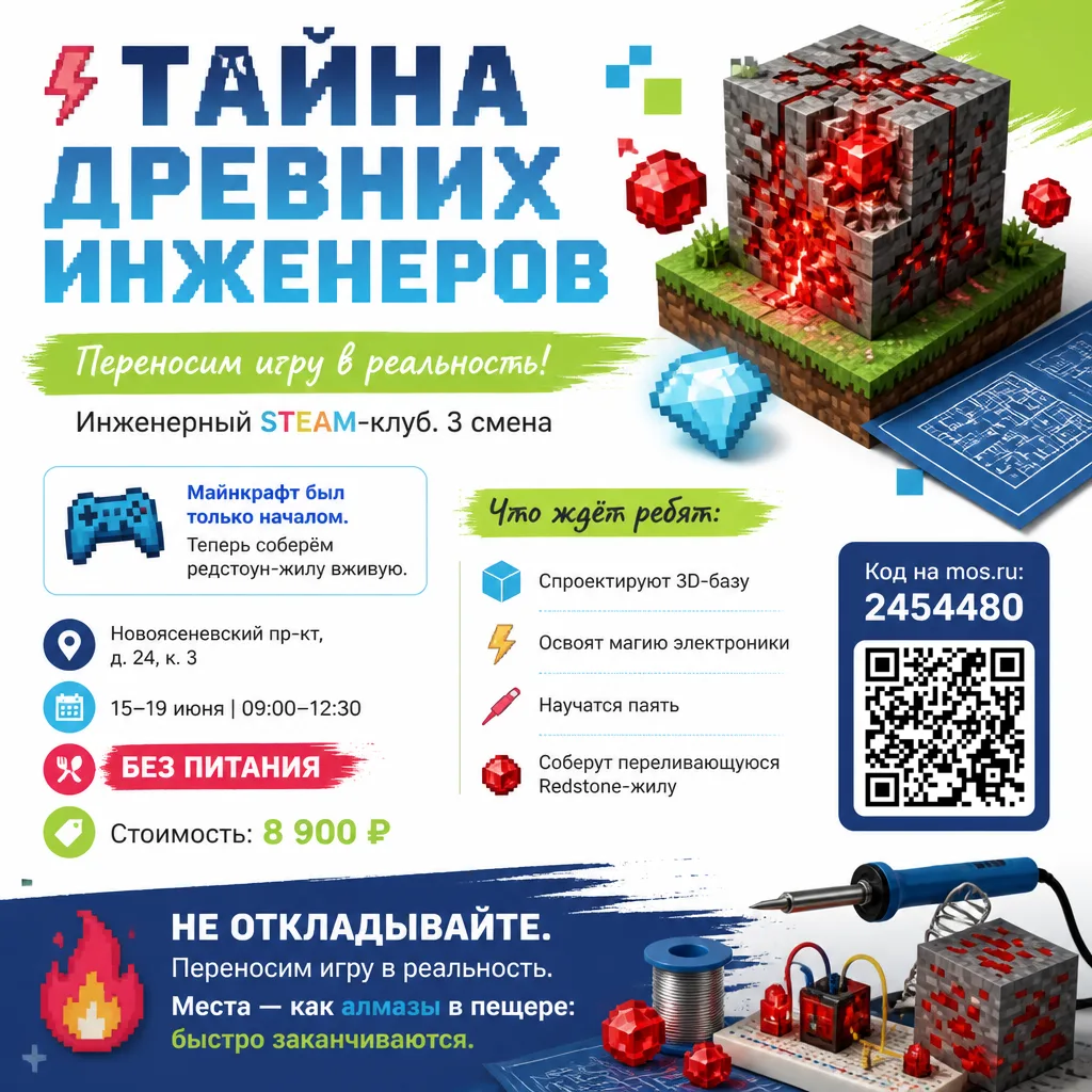 🔥 ВАЖНОЕ ОБНОВЛЕНИЕ 
ТАЙНА ДРЕВНИХ ИНЖЕНЕРОВ

«А можно без питания? Нам удобнее самим собрать ребён
