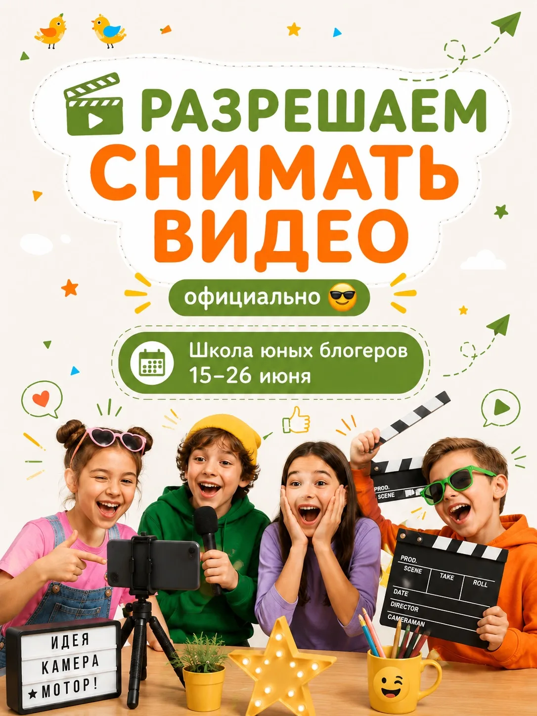 🎬 Внимание! Идёт набор в самый творческий летний клуб этого июня.