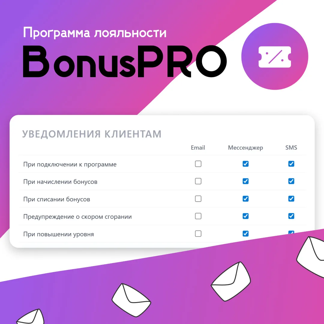 Теперь бонусы напоминают клиентам о себе не только по E-mail