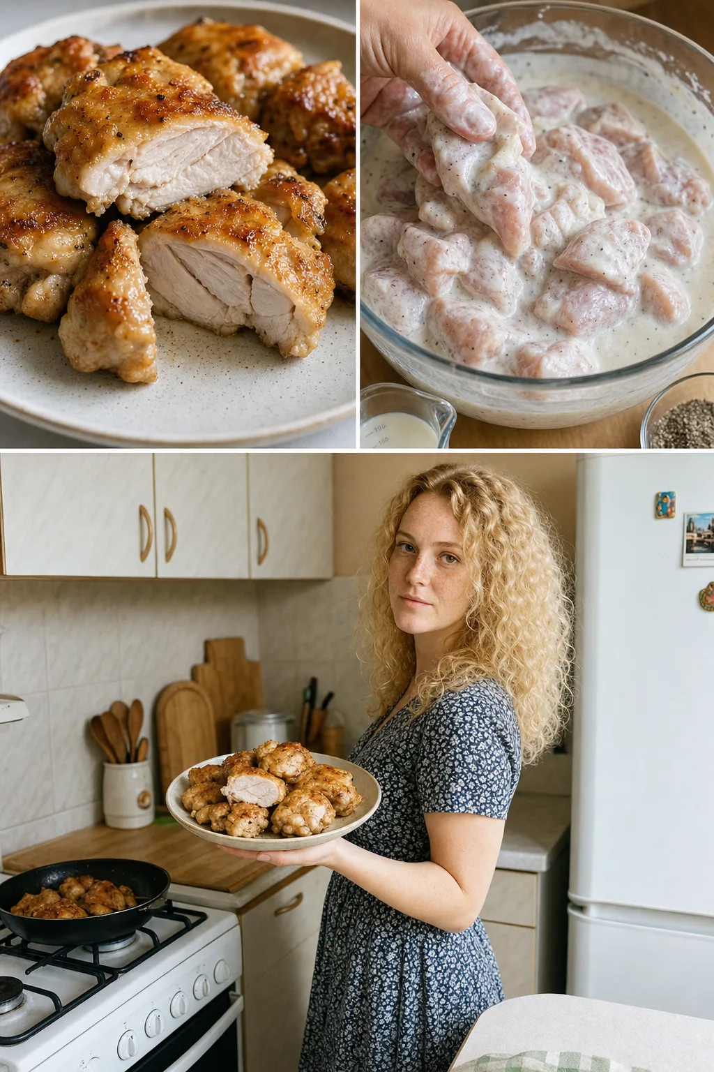 МЕЛКИЕ КУСОЧКИ КУРИЦЫ В КЕФИРЕ НЕЛЬЗЯ ДЕРЖАТЬ ДОЛГО