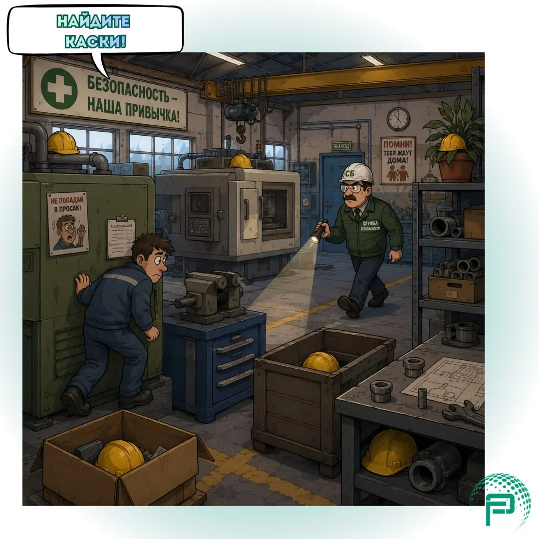 SOS! Кажется, наш заводчанин сегодня очень рассеянный 👷‍♂️😱

ТБшник уже на подходе с блокнотом, и 