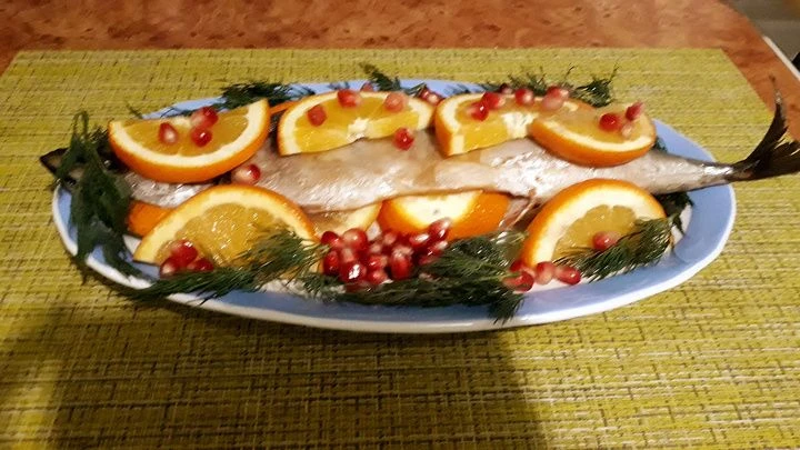 Запечённая скумбрия с апельсином