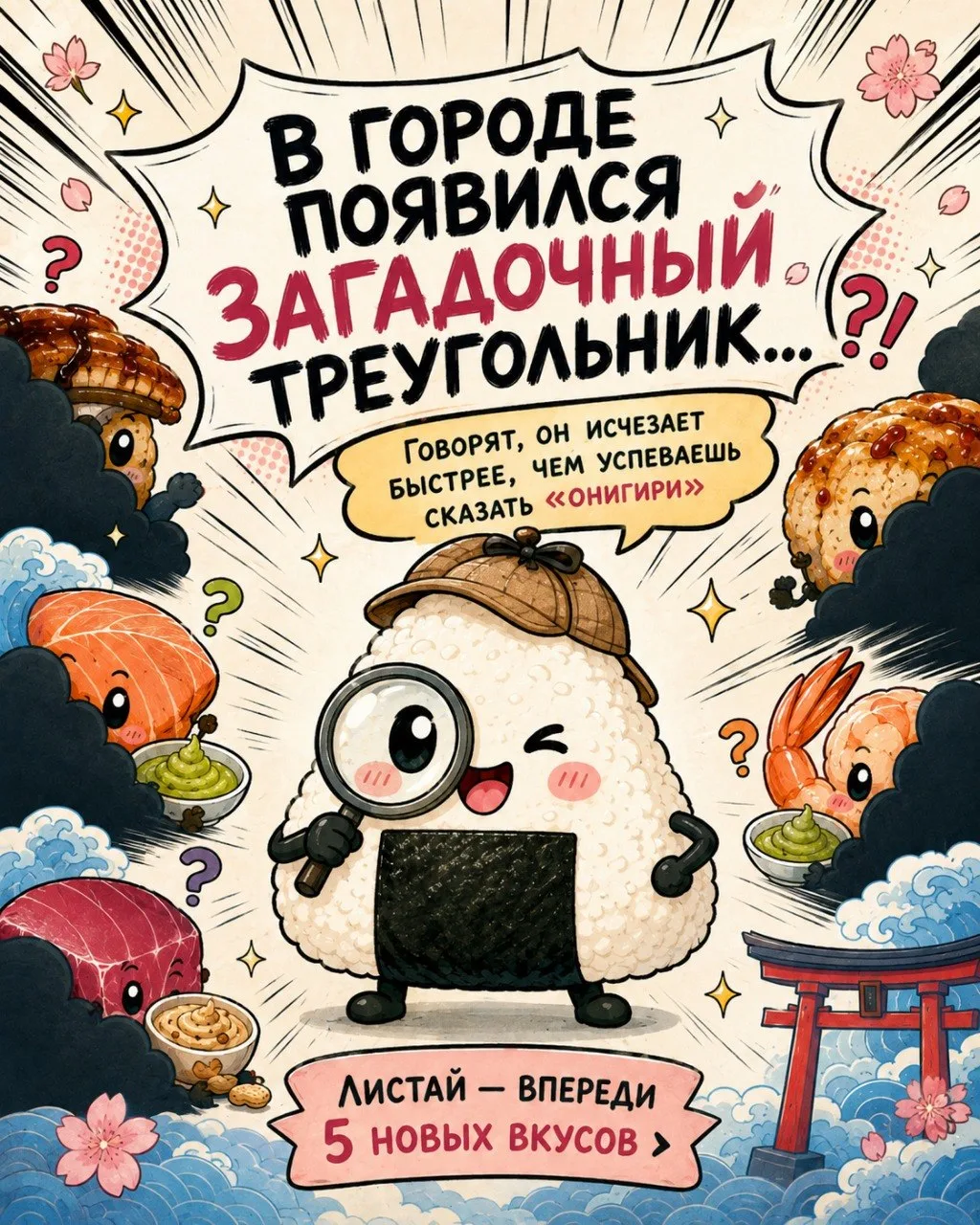 Готовы представить героев нашего маленького онигири-расследования 🍙🔎