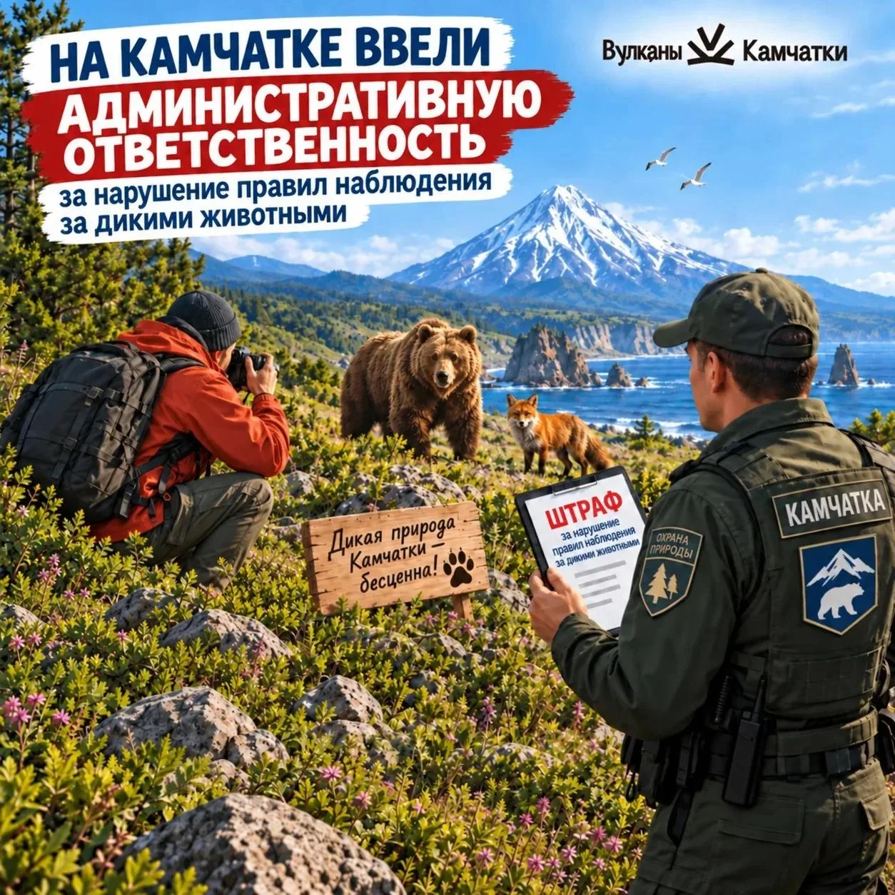 🐻  На Камчатке ввели административную ответственность за нарушение правил наблюдения з...