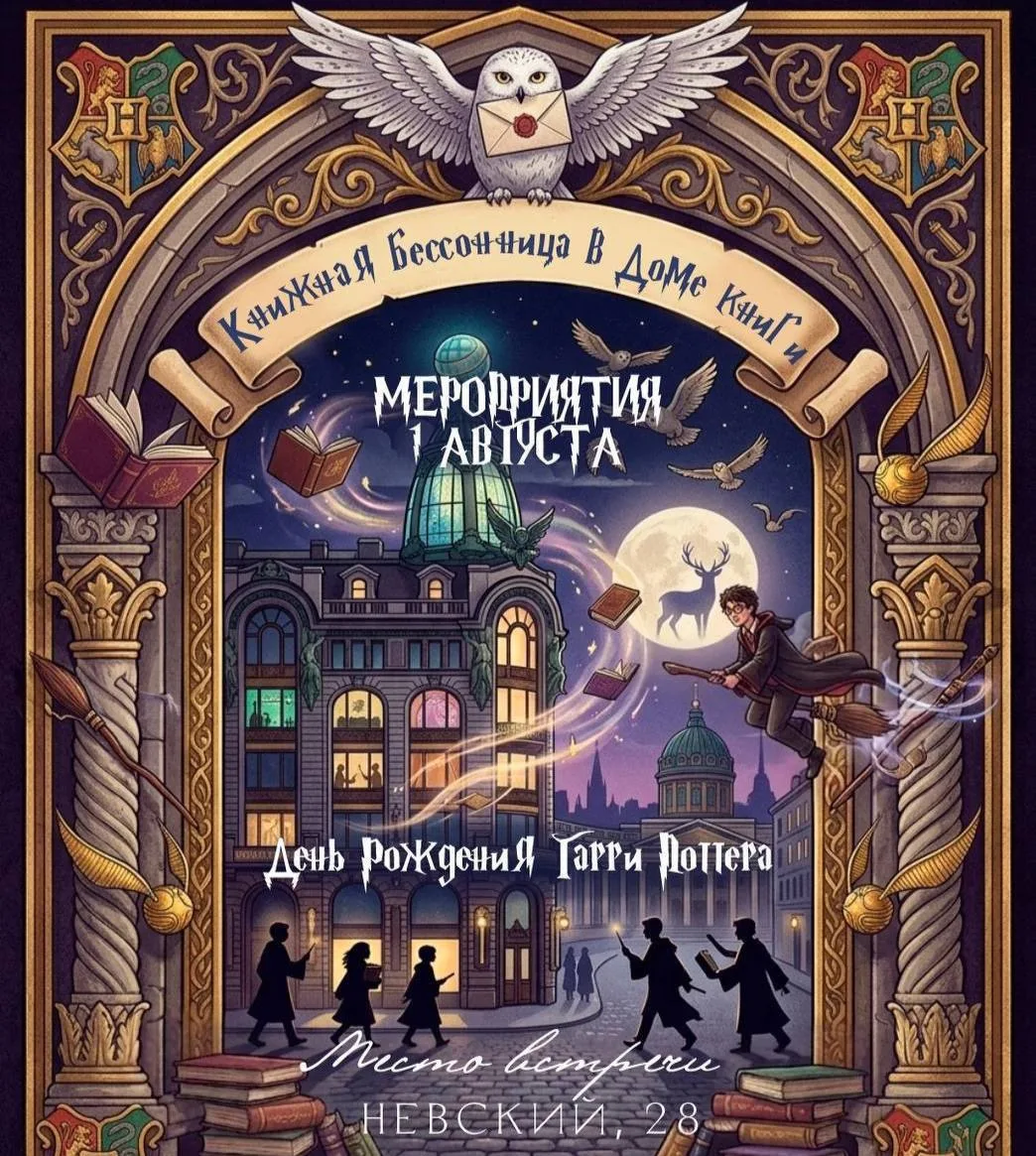 🧙‍♂️ В Доме книги 1 августа отпразднуют день рождения Гарри Поттера.

Праздник начнётся в 21:00. В 