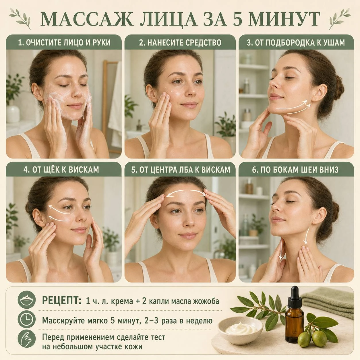 Массаж лица для свежести и расслабления кожи