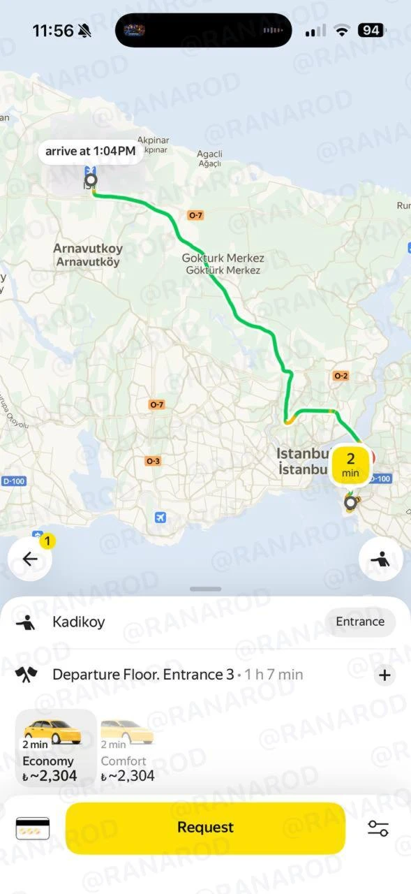 Яндекс Такси заработало в Стамбуле

⚡️⚡️⚡️Сервис доступен через российское приложение Яндекс Go, пла