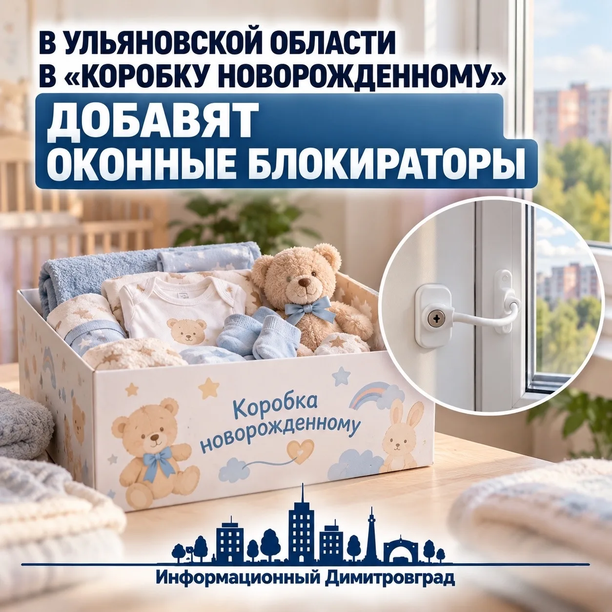 👶 В Ульяновской области в «Коробку новорожденному» добавят оконные блокираторы