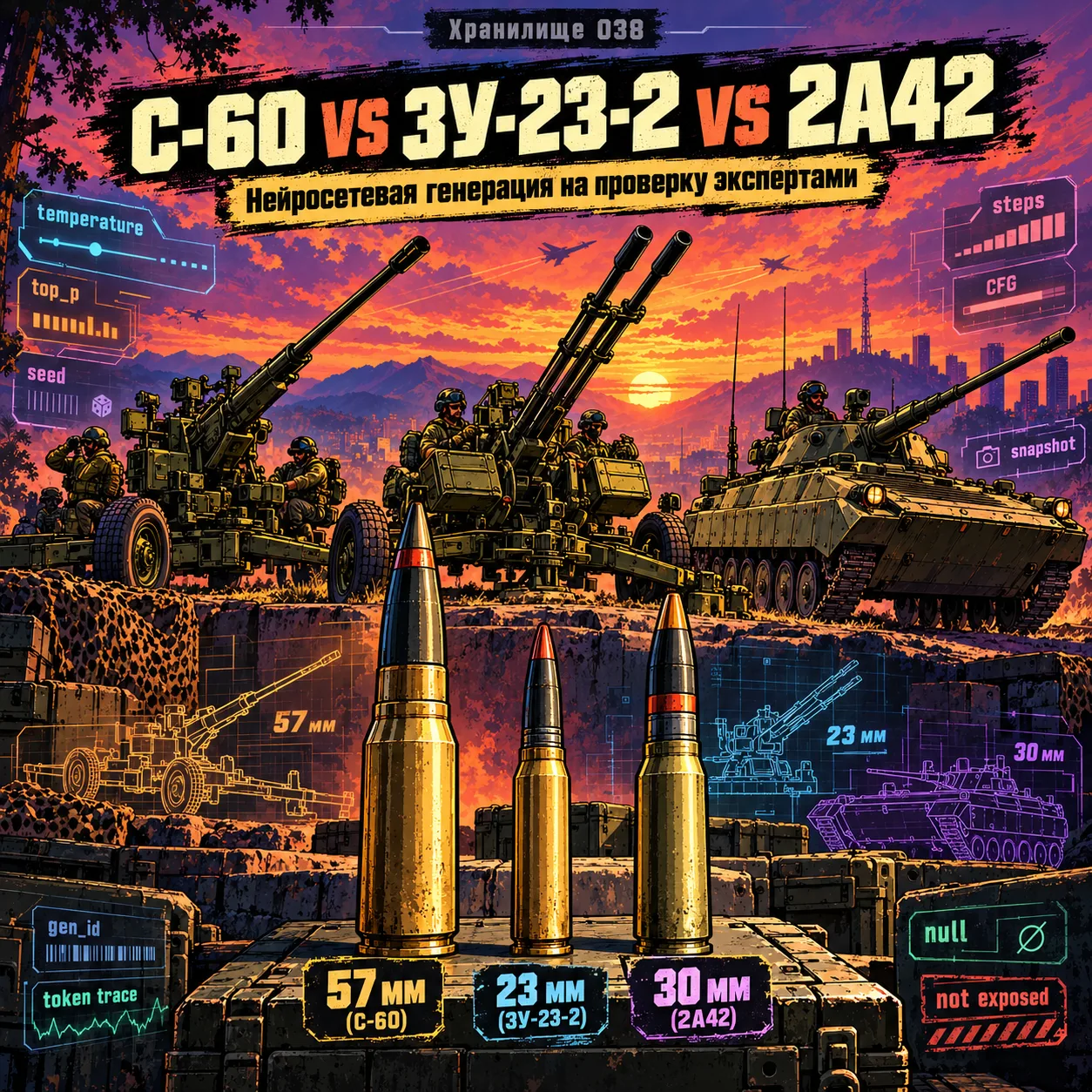 С-60 vs ЗУ-23-2 vs 2А42