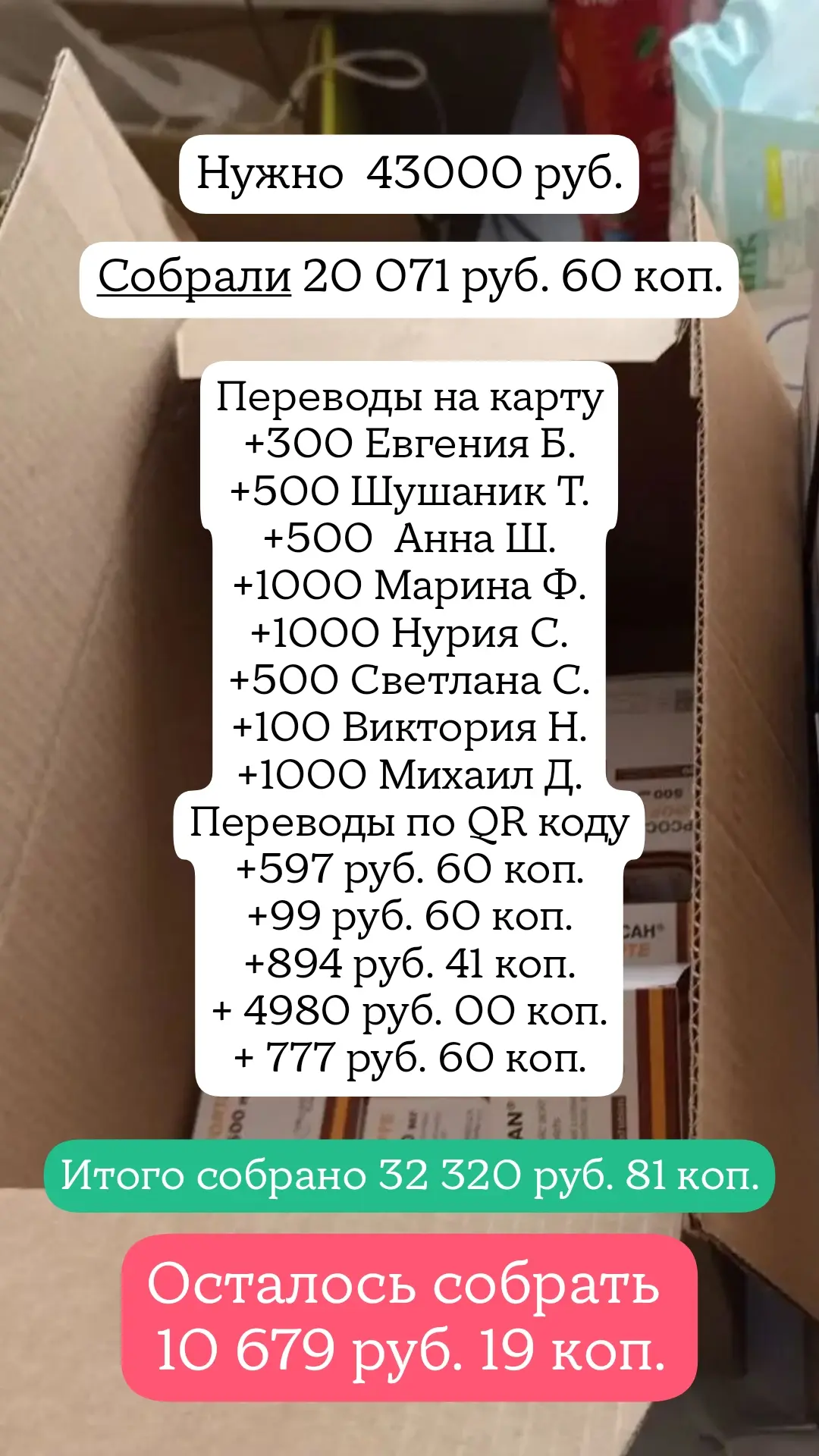 Дорогие друзья, большое спасибо всем за помощь нашим ребятам 🙏