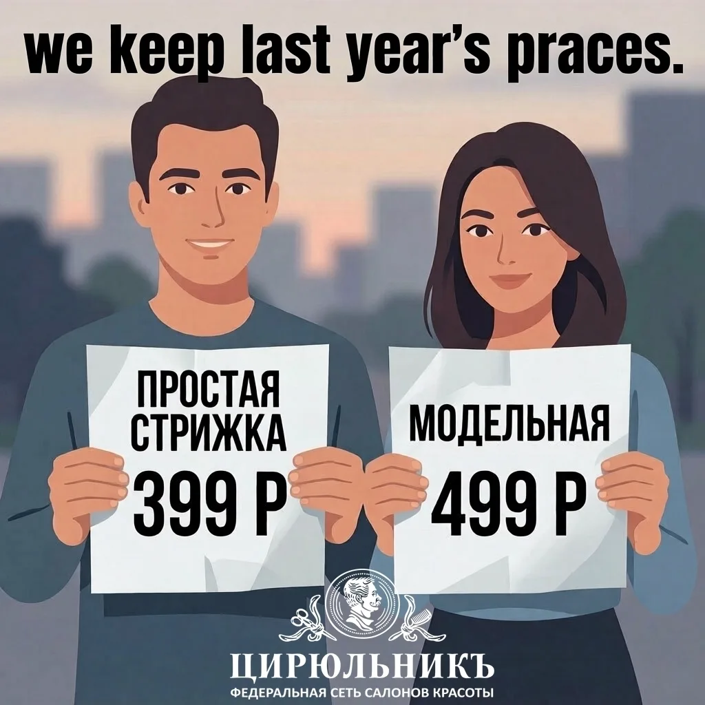 Держим прошлогодние цены на мужские стрижки! Ваша экономия — наша забота 
 
Друзья, мы знаем, как ва