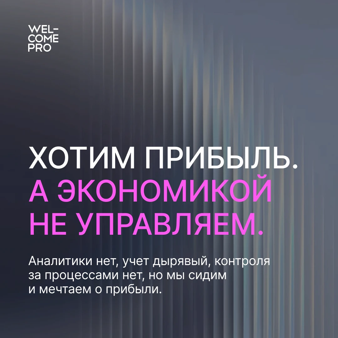 Аналитики нет, учет дырявый, контроля за процессами нет, но мы сидим и мечтаем о прибыли.
