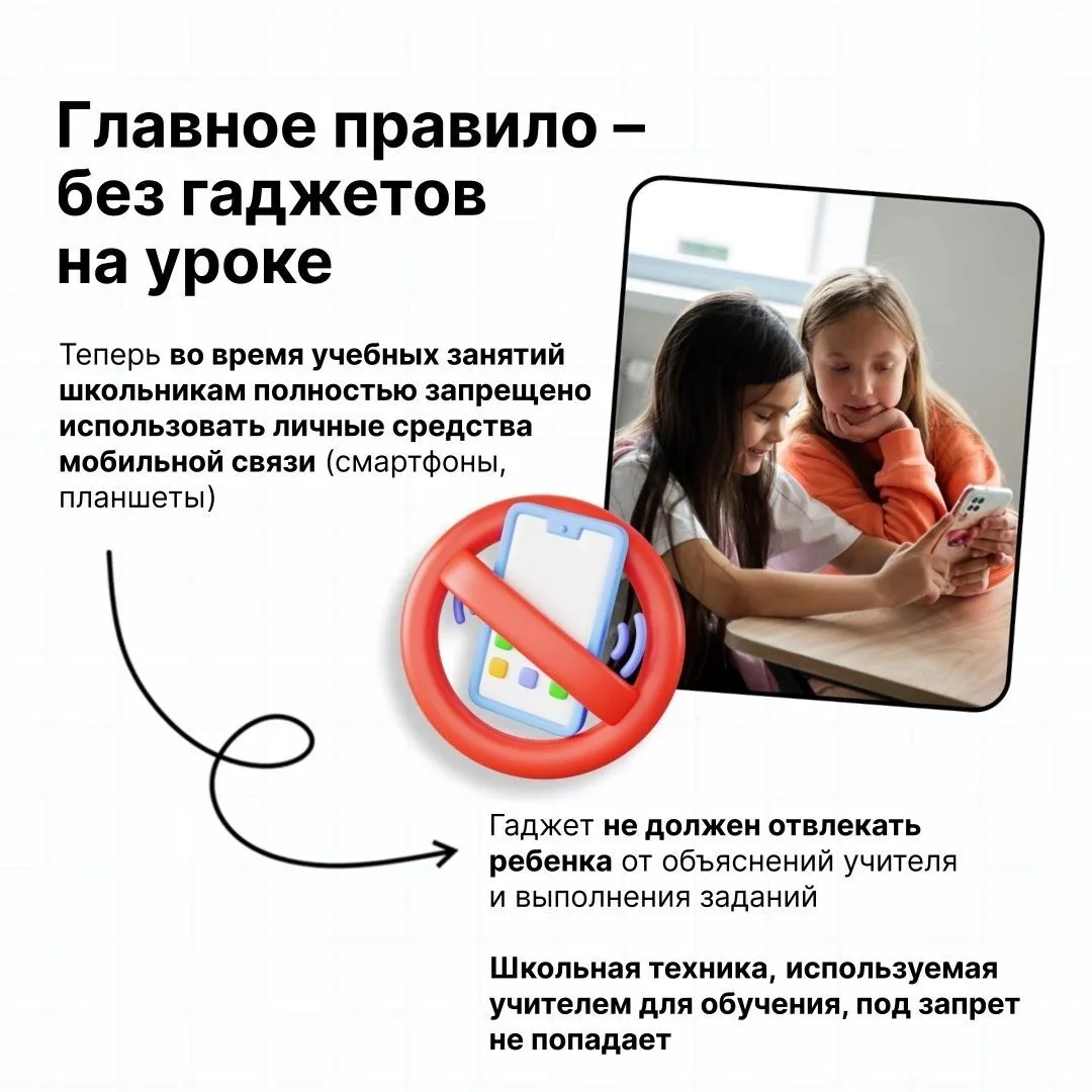 Требования к использованию мобильных телефонов на уроках, действующие в школах с 2024 г...