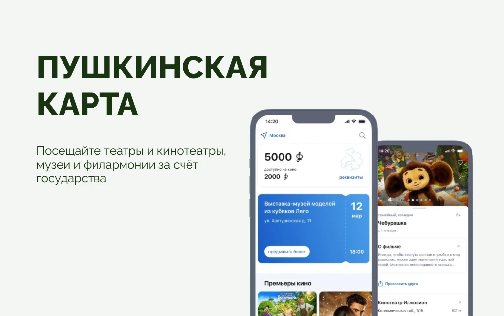 Пушкинская карта: культурная жизнь — за счёт государства