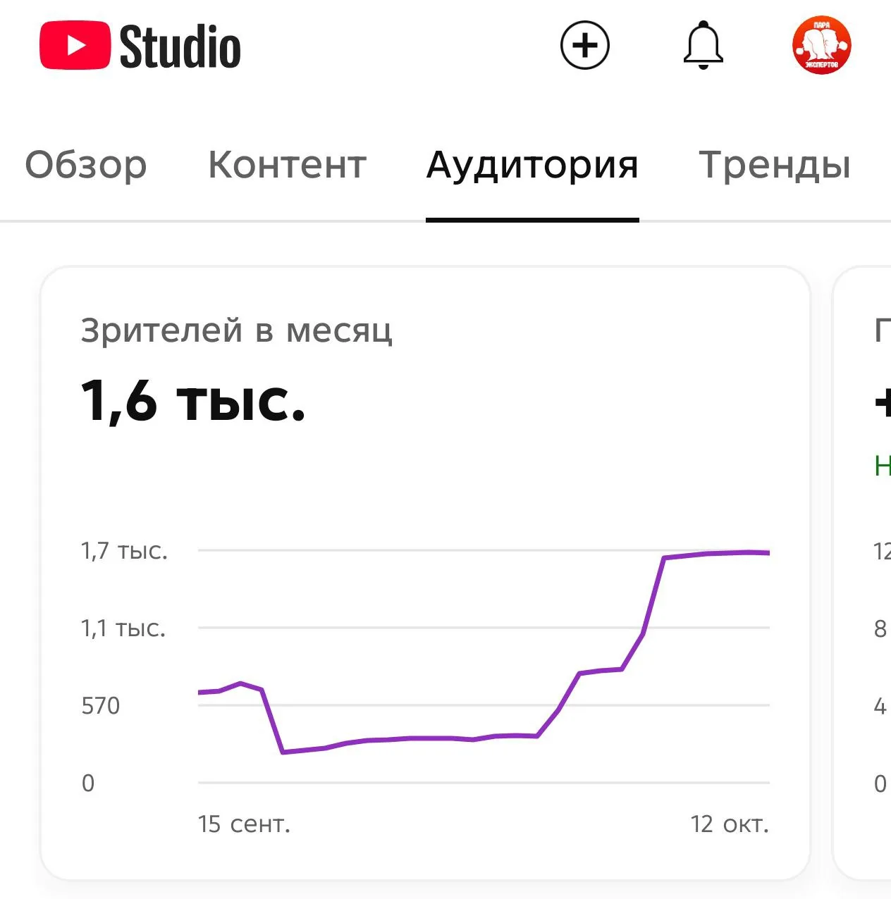 Гордежа пост 🔥

Наш ютуб канал "Пара экспертов" УНИКАЛЬНЫЙ! 

Представляете, 1,6 тыс зрителей в мес