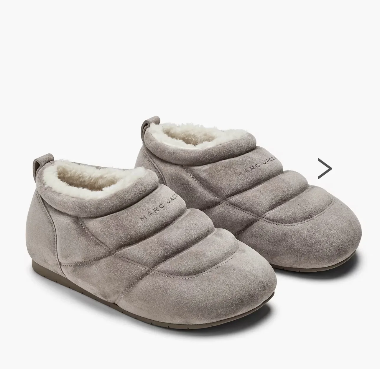 Зимние дутики из замши от Marc Jacobs