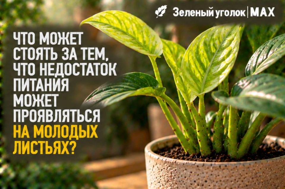🧪 ЧТО МОЖЕТ СТОЯТЬ ЗА ТЕМ, ЧТО НЕДОСТАТОК ПИТАНИЯ МОЖЕТ ПРОЯВЛЯТЬСЯ НА МОЛОДЫХ ЛИСТЬЯХ?
