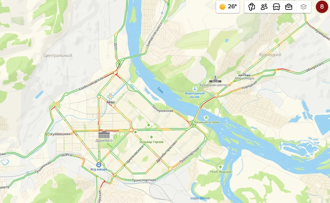 Вечерний Новокузнецк традиционно в пробках