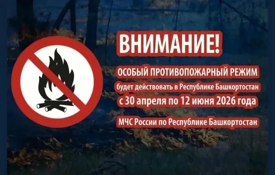 В Башкирии ввели особый противопожарный режим, который действует с 30 апреля по 12 июня 2026 года. 
