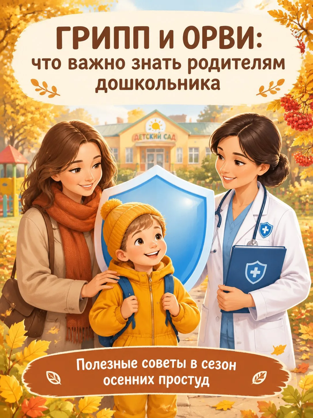 ГРИПП И ОРВИ: памятка для заботливых родителей 🍂🛡️