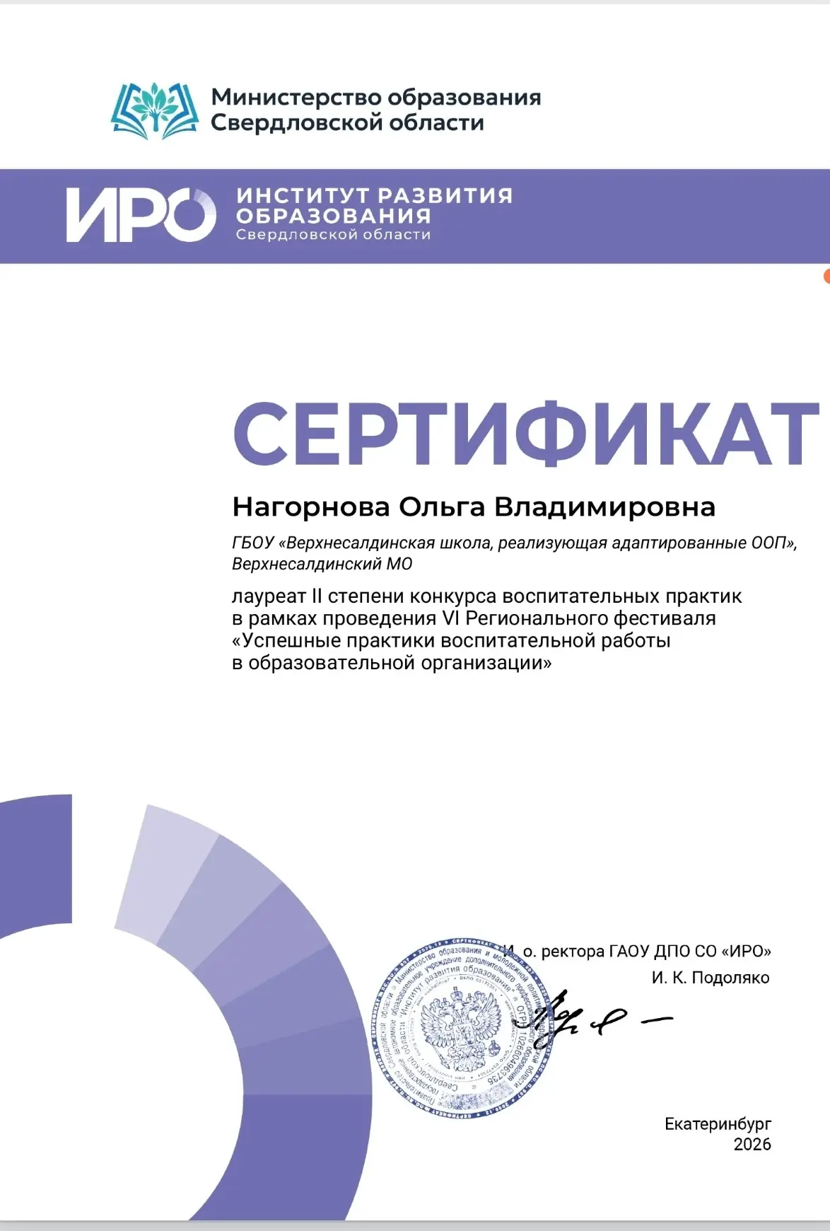 Двойной успех наших педагогов! 
С гордостью делимся новостью: два наших педагога: Нагорнова Ольга Вл