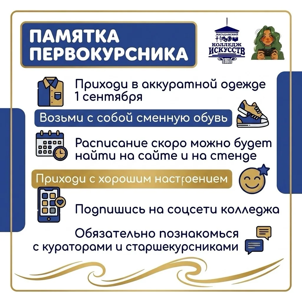 🎒 Памятка первокурснику: готовимся к 1 сентября!