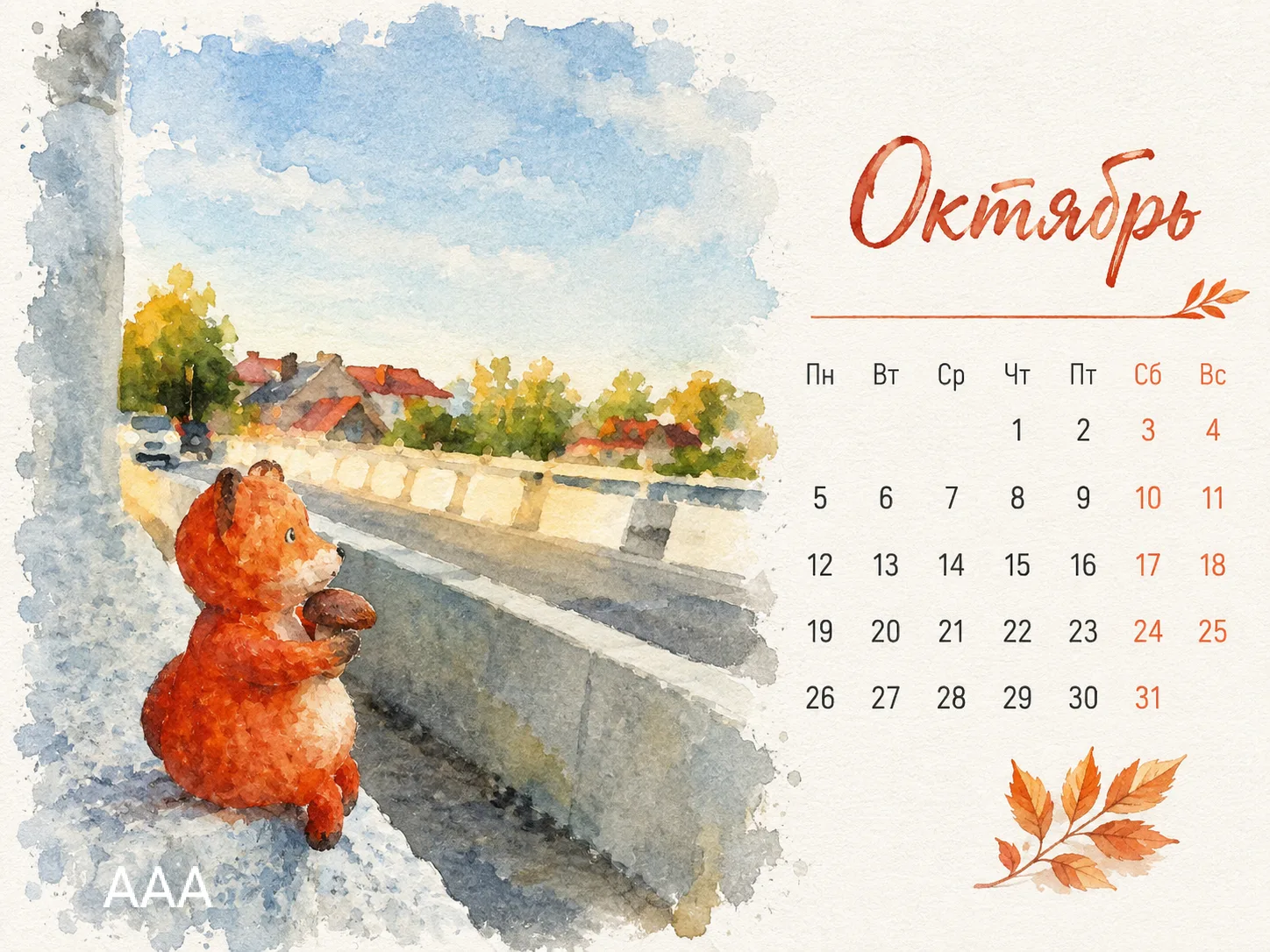 #календарь #осень #октябрь