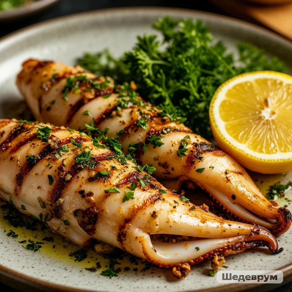 КАЛЬМАРЫ НА ГРИЛЕ С ЧЕСНОКОМ — НЕЖНЫЕ И АРОМАТНЫЕ! 🦑🧄🔥