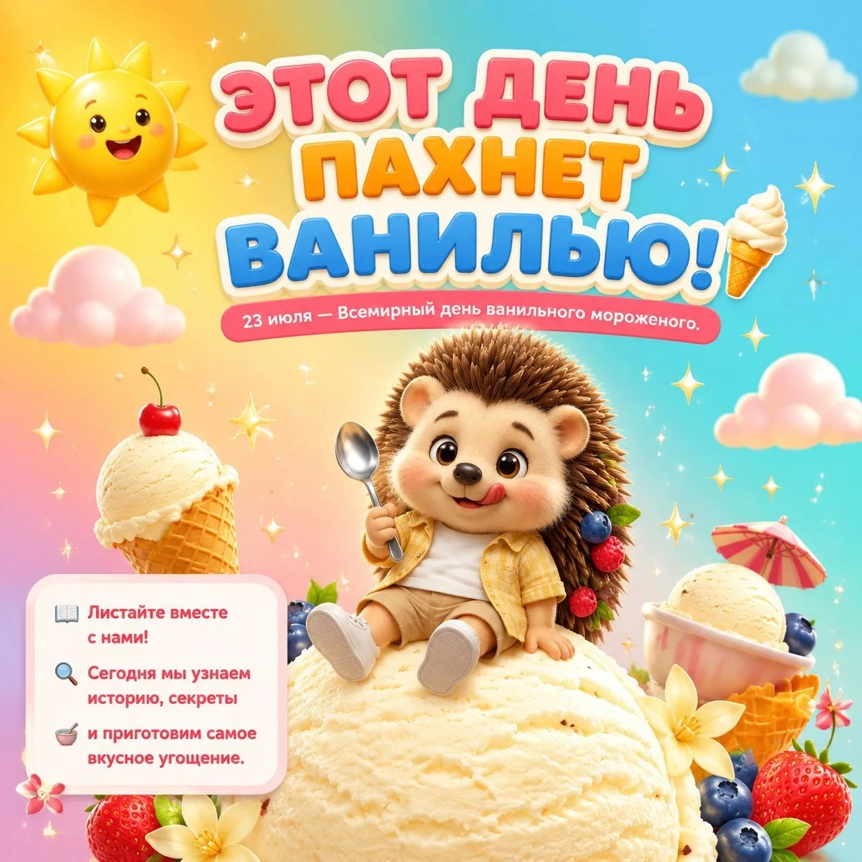 Сегодня, 23 июля, самый сладкий день в году — День ванильного мороженого!

Казалось бы, обычный десе
