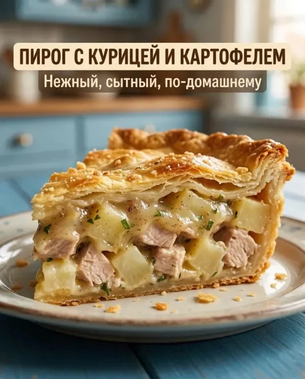 🥧 Пирог с курицей и картофелем