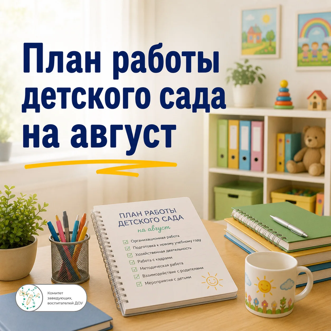☀️ Август — время подвести итоги летней работы, подготовить документацию и создать условия для орган