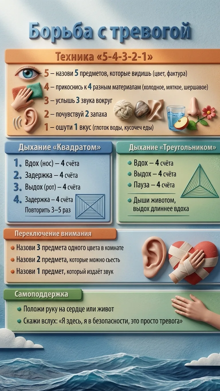 Борьба с тревогой: практические упражнения.