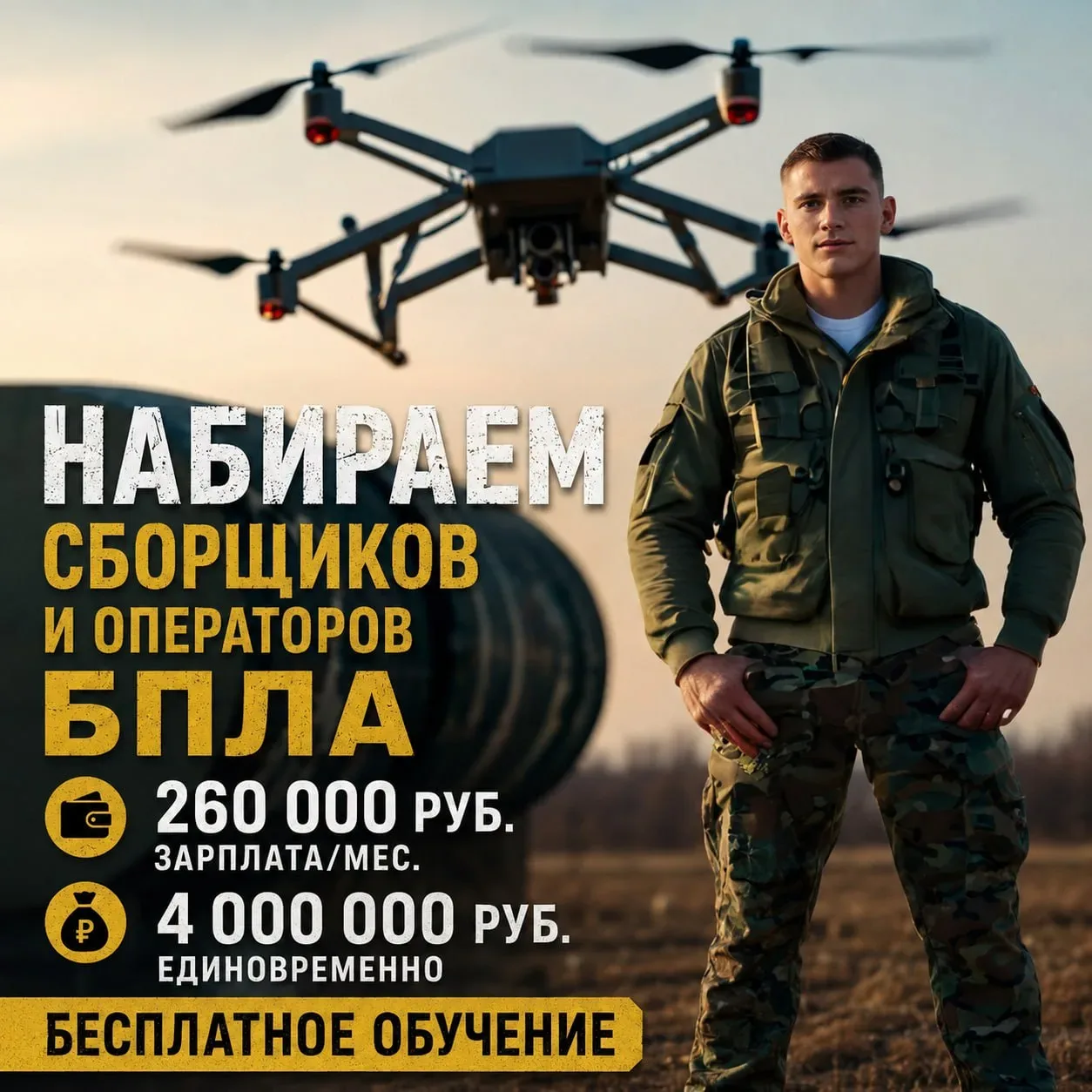 Набор операторов и сборщиков БПЛА